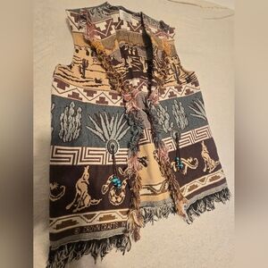 1960s southwestern navajo style western vest WOVEN BY INDIANS SEE TAG..1 OF 1